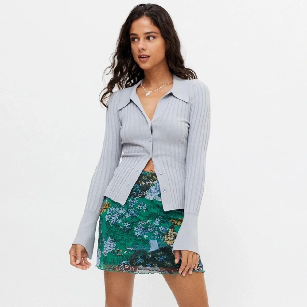 Urban Outfitters Green Floral Mini Skirt